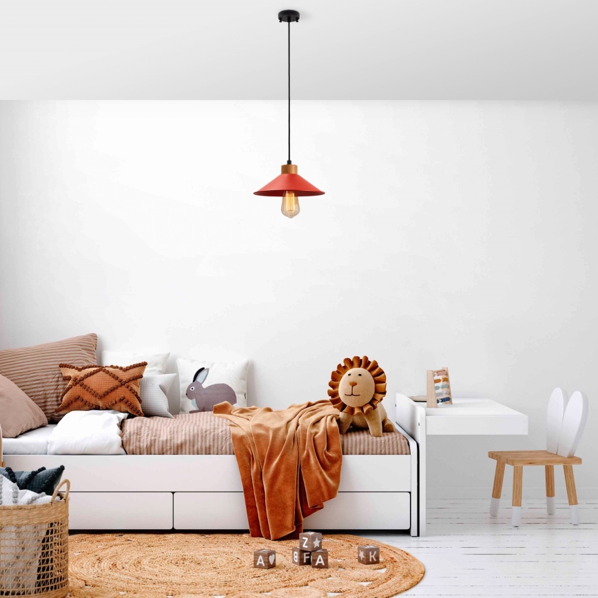 Κρεμαστό φωτιστικό με καλώδιο MANAVGAT 1xE27/40W/230V κόκκινο/καφέ