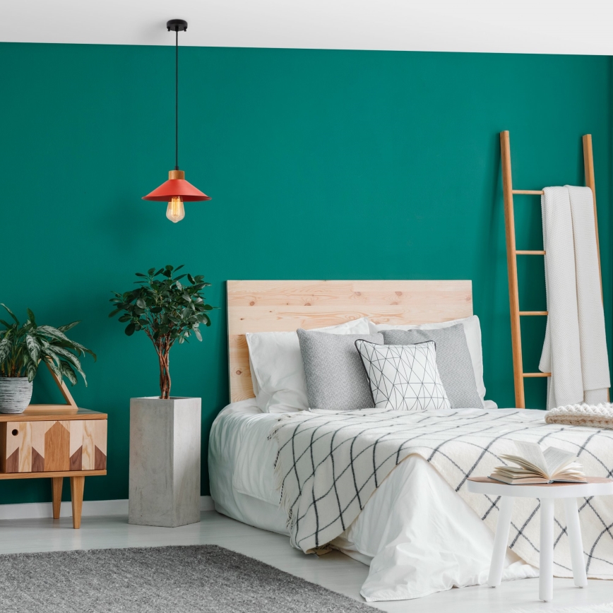 Κρεμαστό φωτιστικό με καλώδιο MANAVGAT 1xE27/40W/230V κόκκινο/καφέ