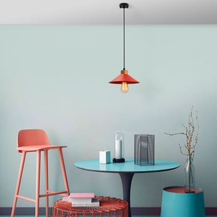 Κρεμαστό φωτιστικό με καλώδιο MANAVGAT 1xE27/40W/230V κόκκινο/καφέ