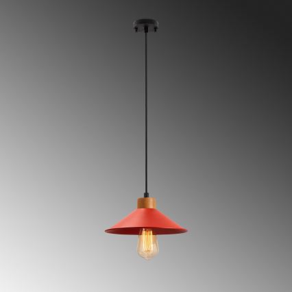 Κρεμαστό φωτιστικό με καλώδιο MANAVGAT 1xE27/40W/230V κόκκινο/καφέ