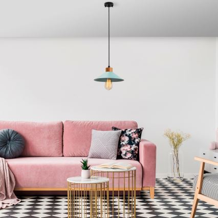 Κρεμαστό φωτιστικό με καλώδιο MANAVGAT 1xE27/40W/230V μπλε/καφέ