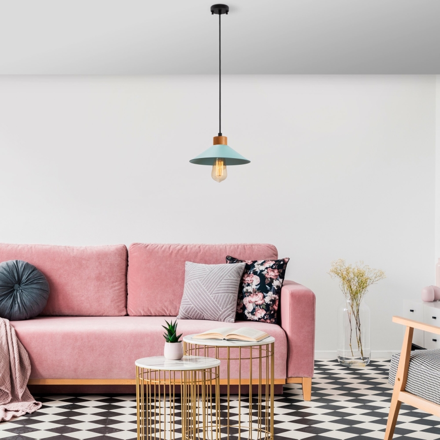 Κρεμαστό φωτιστικό με καλώδιο MANAVGAT 1xE27/40W/230V μπλε/καφέ