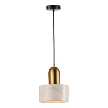 Κρεμαστό φωτιστικό με καλώδιο MARBLE 1xE27/60W/230V χρυσό/λευκό/διακόσμηση μαρμάρου