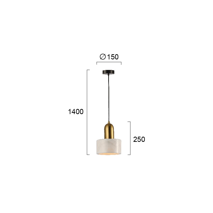 Κρεμαστό φωτιστικό με καλώδιο MARBLE 1xE27/60W/230V χρυσό/λευκό/διακόσμηση μαρμάρου