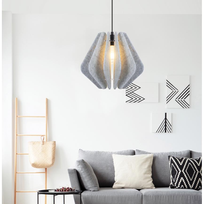 Κρεμαστό φωτιστικό με καλώδιο MARGARET 1xE27/40W/230V γκρι