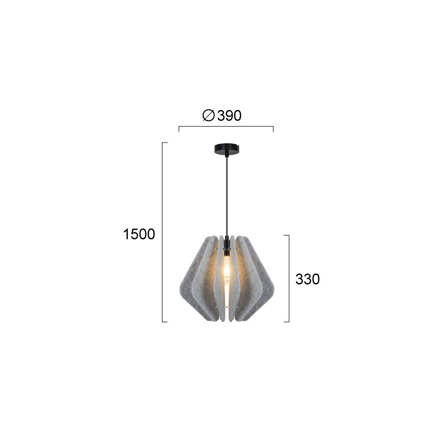 Κρεμαστό φωτιστικό με καλώδιο MARGARET 1xE27/40W/230V γκρι