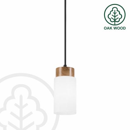 Κρεμαστό φωτιστικό με καλώδιο MARKUS 1xE27/15W/230V μαύρο/δρυς