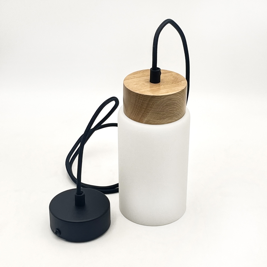 Κρεμαστό φωτιστικό με καλώδιο MARKUS 1xE27/15W/230V μαύρο/δρυς