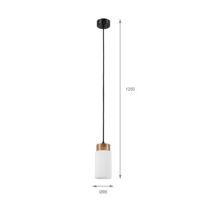 Κρεμαστό φωτιστικό με καλώδιο MARKUS 1xE27/15W/230V μαύρο/δρυς