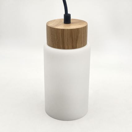 Κρεμαστό φωτιστικό με καλώδιο MARKUS 3xE27/15W/230V μαύρο/δρυς