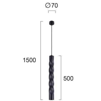 Κρεμαστό φωτιστικό με καλώδιο MARLEY 1xGU10/30W/230V μαύρο