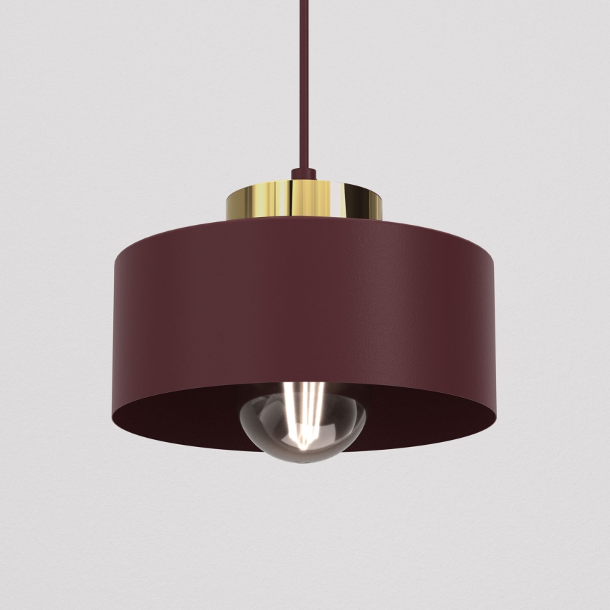 Κρεμαστό φωτιστικό με καλώδιο MARTI 1xE27/15W/230V μπουργουντί/χρυσό