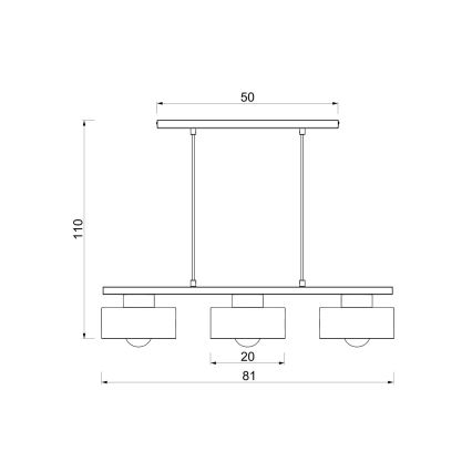 Κρεμαστό φωτιστικό με καλώδιο MARTI, 3xE27/15W/230V, μπορντό/χρυσό