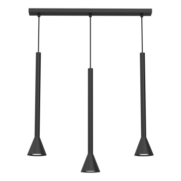 Κρεμαστό φωτιστικό με καλώδιο MAZZO 3xGU10/8W/230V μαύρο
