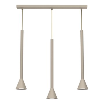 Κρεμαστό φωτιστικό με καλώδιο MAZZO 3xGU10/8W/230V μπεζ