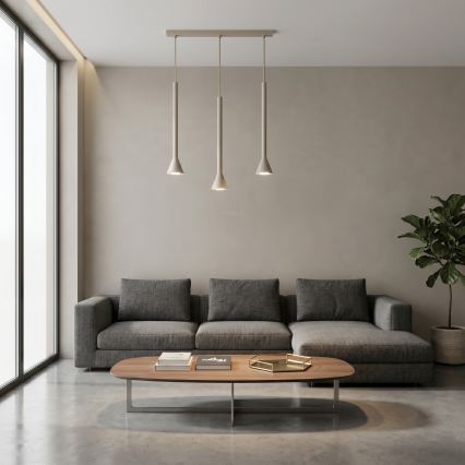 Κρεμαστό φωτιστικό με καλώδιο MAZZO 3xGU10/8W/230V μπεζ