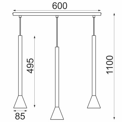 Κρεμαστό φωτιστικό με καλώδιο MAZZO 3xGU10/8W/230V μπεζ