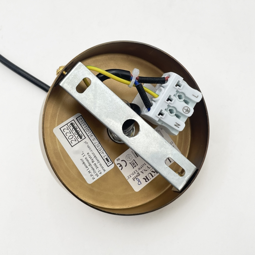 Κρεμαστό φωτιστικό με καλώδιο MILOU 1xE27/15W/230V χρυσό/καπνιστό μπεζ