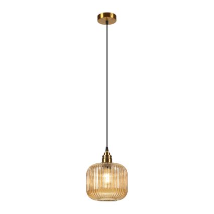 Κρεμαστό φωτιστικό με καλώδιο MILOU 1xE27/15W/230V χρυσό/καπνιστό μπεζ