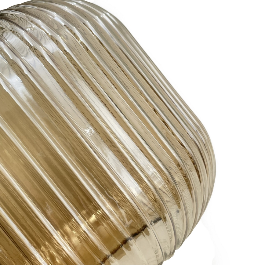 Κρεμαστό φωτιστικό με καλώδιο MILOU 1xE27/15W/230V χρυσό/καπνιστό μπεζ