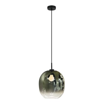 Κρεμαστό φωτιστικό με καλώδιο MIRROR 1xE27/14W/230V, καπνιστό πράσινο