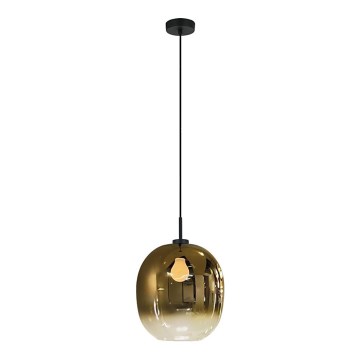 Κρεμαστό φωτιστικό με καλώδιο MIRROR 1xE27/14W/230V καπνιστό χρυσό