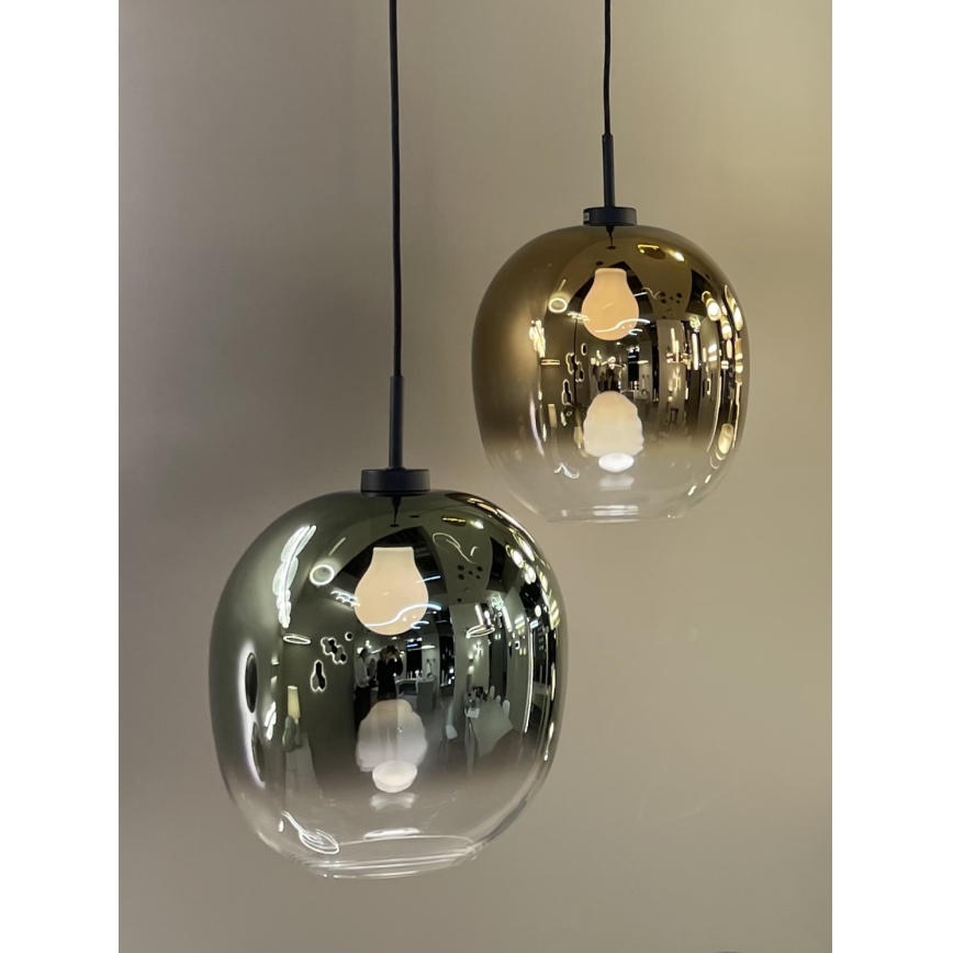 Κρεμαστό φωτιστικό με καλώδιο MIRROR 1xE27/14W/230V καπνιστό χρυσό