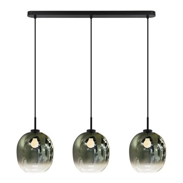 Κρεμαστό φωτιστικό με καλώδιο MIRROR 3xE27/14W/230V καπνιστό μαύρο