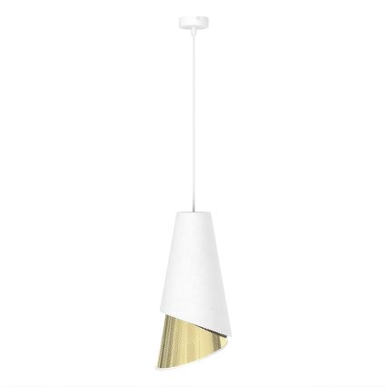 Κρεμαστό φωτιστικό με καλώδιο MODA 1xE27/15W/230V λευκό/χρυσό