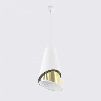 Κρεμαστό φωτιστικό με καλώδιο MODA 1xE27/15W/230V λευκό/χρυσό