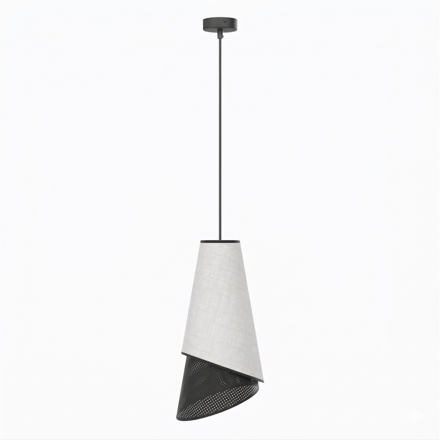 Κρεμαστό φωτιστικό με καλώδιο MODA 1xE27/15W/230V γκρι/μαύρο