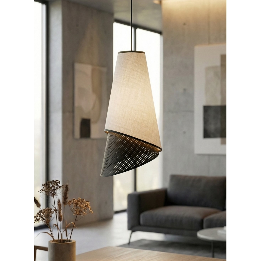 Κρεμαστό φωτιστικό με καλώδιο MODA 1xE27/15W/230V γκρι/μαύρο