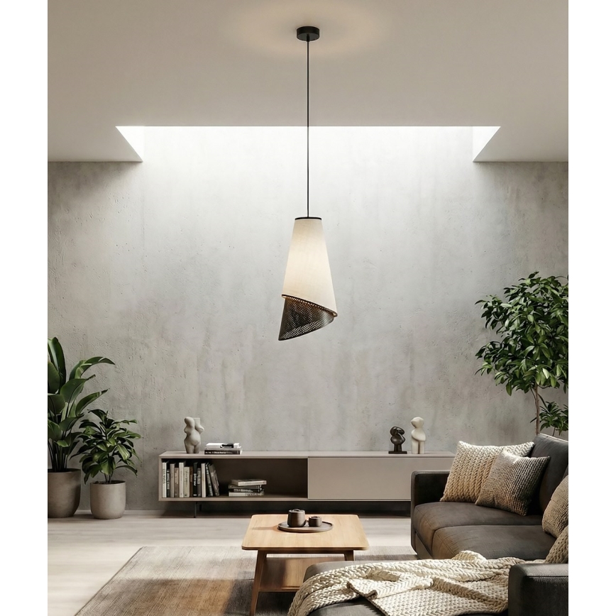 Κρεμαστό φωτιστικό με καλώδιο MODA 1xE27/15W/230V γκρι/μαύρο