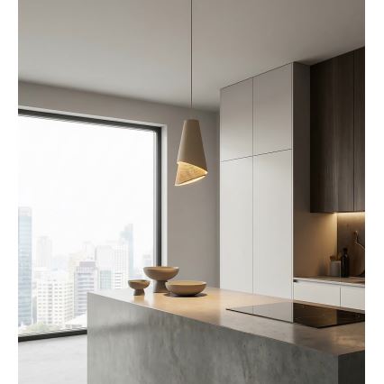 Κρεμαστό φωτιστικό με καλώδιο MODA 1xE27/15W/230V μπεζ/ρατάν