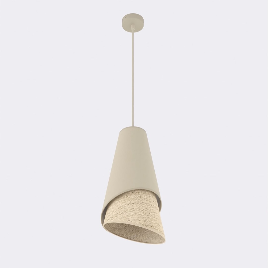 Κρεμαστό φωτιστικό με καλώδιο MODA 1xE27/15W/230V μπεζ/ρατάν