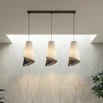 Κρεμαστό φωτιστικό με καλώδιο MODA 3xE27/15W/230V γκρι/μαύρο