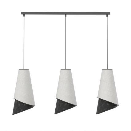 Κρεμαστό φωτιστικό με καλώδιο MODA 3xE27/15W/230V γκρι/μαύρο