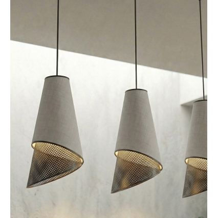 Κρεμαστό φωτιστικό με καλώδιο MODA 3xE27/15W/230V γκρι/μαύρο