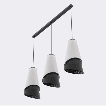 Κρεμαστό φωτιστικό με καλώδιο MODA 3xE27/15W/230V γκρι/μαύρο