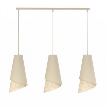 Κρεμαστό φωτιστικό με καλώδιο MODA 3xE27/15W/230V μπεζ/ρατάν