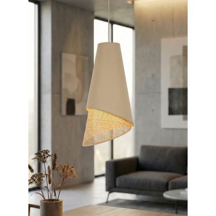 Κρεμαστό φωτιστικό με καλώδιο MODA 3xE27/15W/230V μπεζ/ρατάν