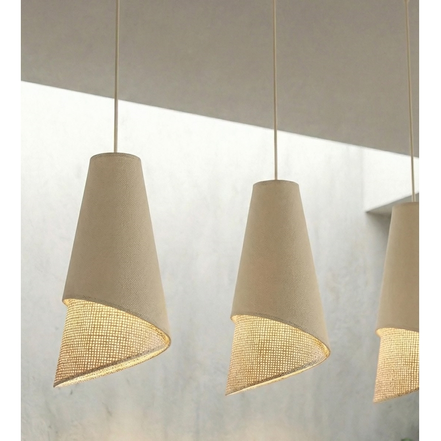 Κρεμαστό φωτιστικό με καλώδιο MODA 3xE27/15W/230V μπεζ/ρατάν