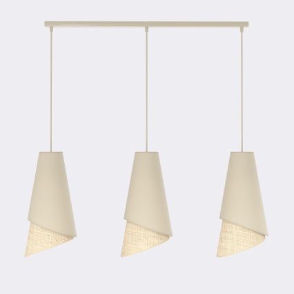 Κρεμαστό φωτιστικό με καλώδιο MODA 3xE27/15W/230V μπεζ/ρατάν