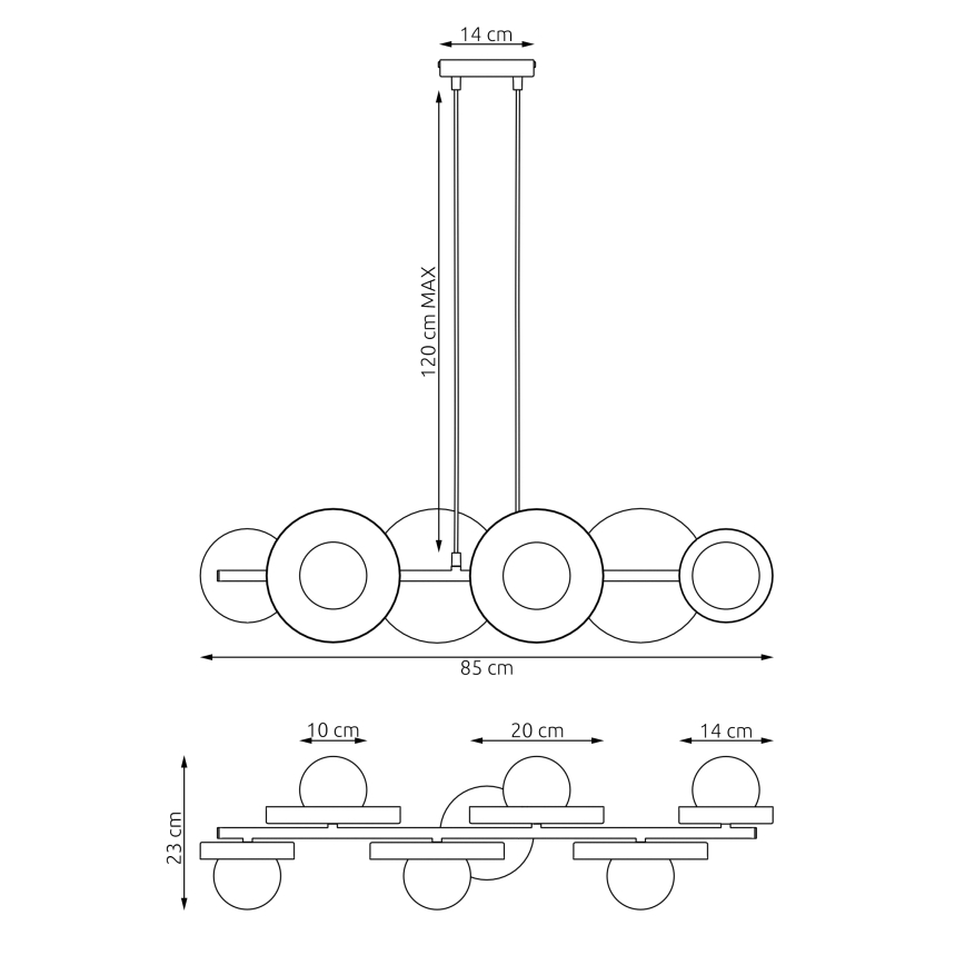 Κρεμαστό φωτιστικό με καλώδιο MODEL 6xG9/8W/230V μπεζ