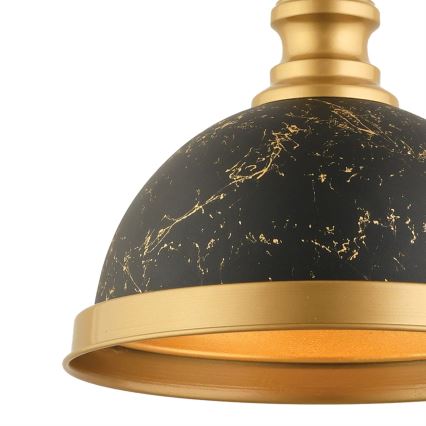 Κρεμαστό φωτιστικό με καλώδιο MONZA 1xE27/40W/230V Ø 29 cm μαύρο/μπρονζέ