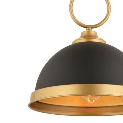 Κρεμαστό φωτιστικό με καλώδιο MONZA 1xE27/40W/230V Ø 30 cm μαύρο/μπρονζέ