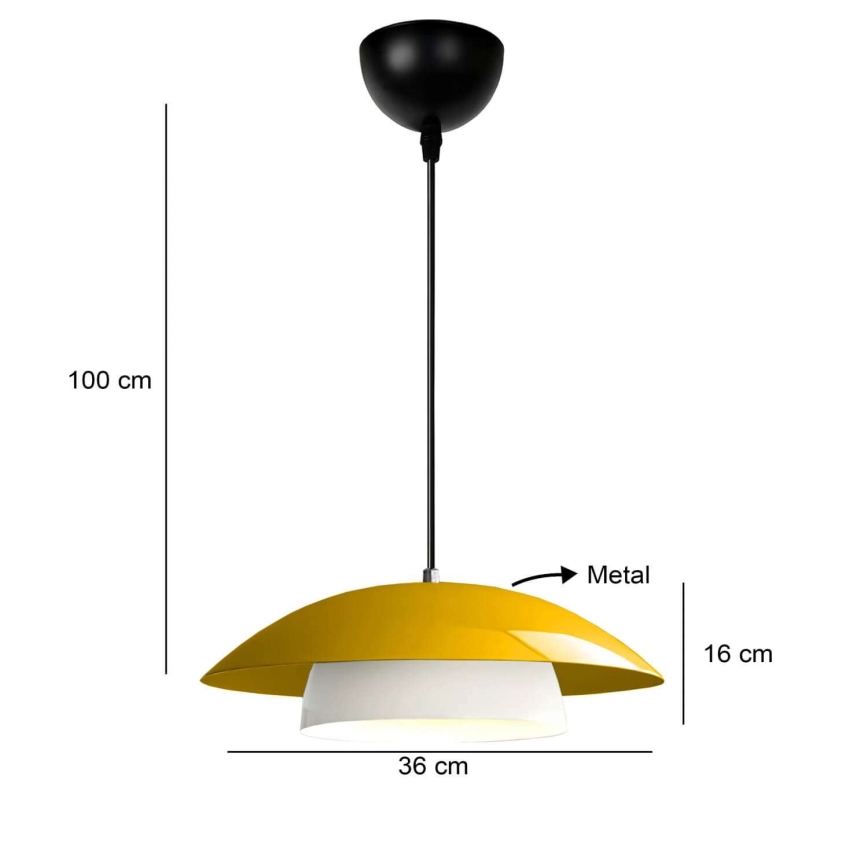 Κρεμαστό φωτιστικό με καλώδιο MOONLIGH 1xE27/40W/230V κίτρινο