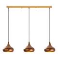 Κρεμαστό φωτιστικό με καλώδιο MUBA 3xE27/40W/230V χάλκινο