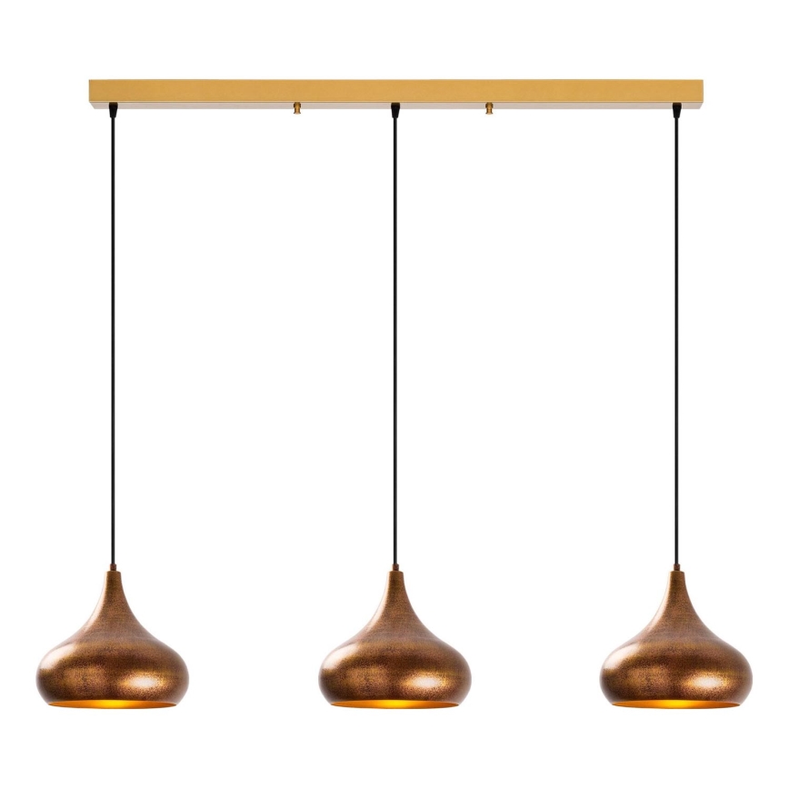 Κρεμαστό φωτιστικό με καλώδιο MUBA 3xE27/40W/230V χάλκινο