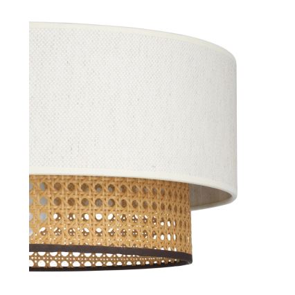 Κρεμαστό φωτιστικό με καλώδιο NATIA 1xE27/60W/230V Ø 45 cm λευκό/καφέ